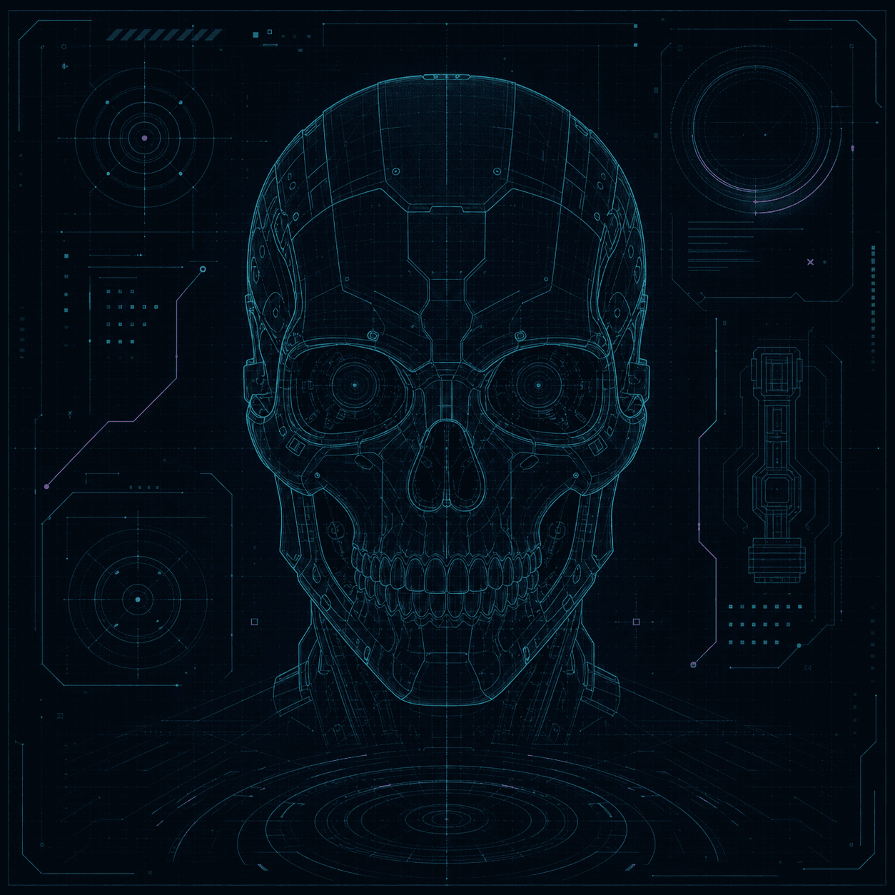 Original technical skull artwork